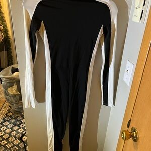 Weissman SA Black and White Jumpsuit Dance Costume Used